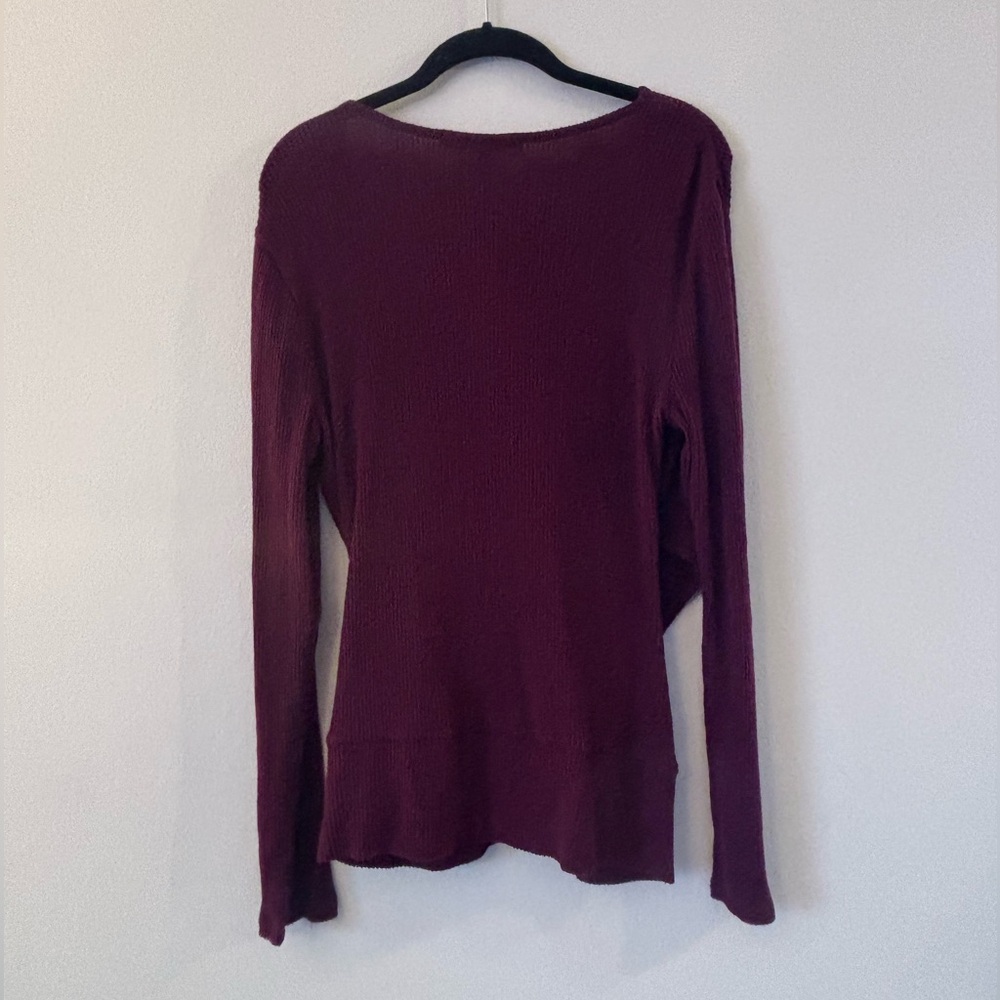 NWT White House Black Market PlumTwisted Surplice Knit Top - Picture 5 of 11